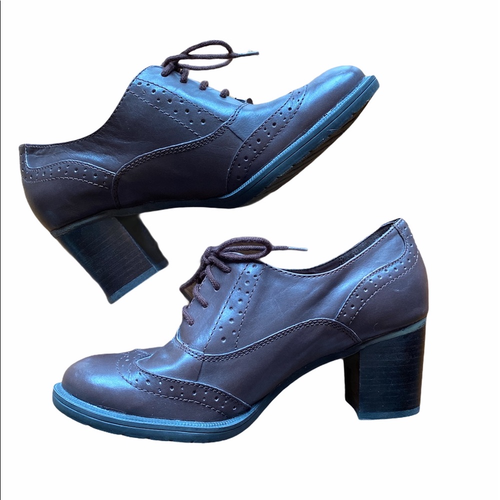 Vintage inspired brogue Oxford ankle booties